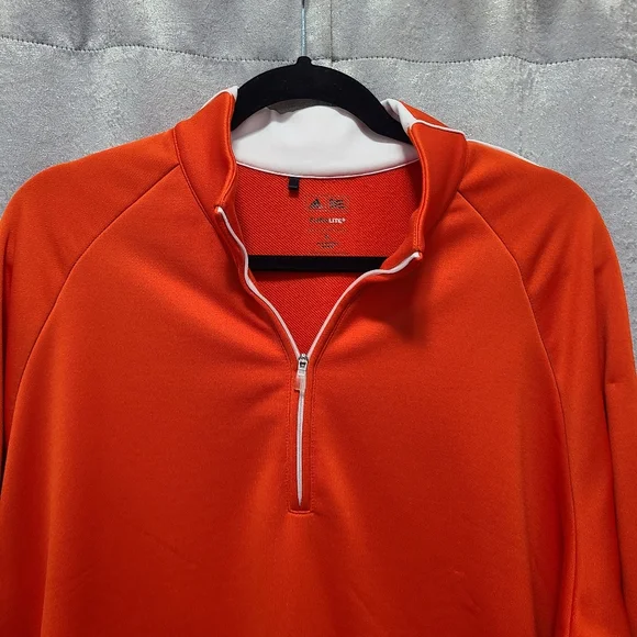 Adidas Orange Quarter-Zip Pullover - Picture 11 of 11